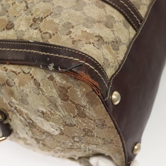 GUCCI GG Crystal Shoulder Bag Coated Canvas Brown Gold - Picture 12 of 16